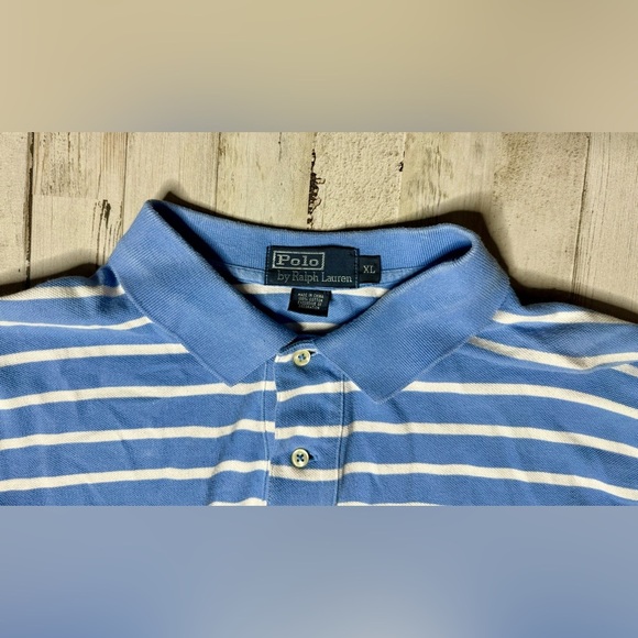 Polo Ralph Lauren Shirt Mens XL Blue/White Stripe Pony Preppy - Picture 4 of 9